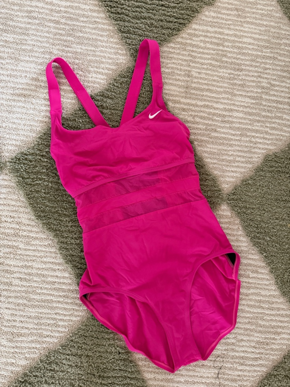 Nike Fuchsia One-Piece Swimsuit with Mesh Bands